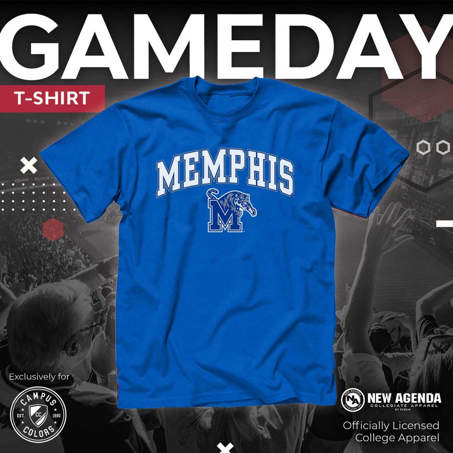 Memphis Tigers NCAA Adult Gameday Cotton T-Shirt - Royal