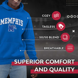 Memphis Tigers Adult Arch & Logo Soft Style Gameday Hooded Sweatshirt - Royal
