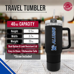 Memphis  Tigers Collegiate 40oz Stainless Steel Travel Tumbler with Handle for Alumni - Black