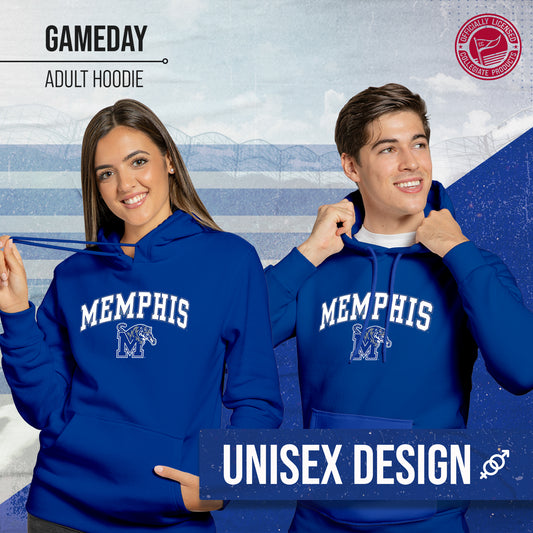 Memphis Tigers Adult Arch & Logo Soft Style Gameday Hooded Sweatshirt - Royal