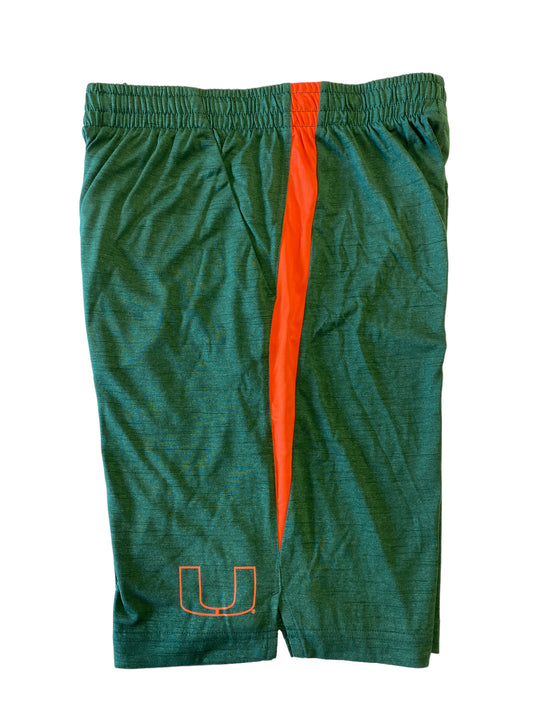 Miami Hurricanes NCAA Youth Content Lightweight Performance Shorts  - Green