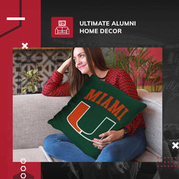 Miami Hurricanes NCAA Decorative Pillow - Green