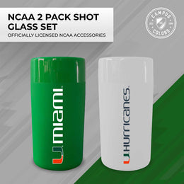 Miami Hurricanes College and University 2-Pack Shot Glasses - Team Color