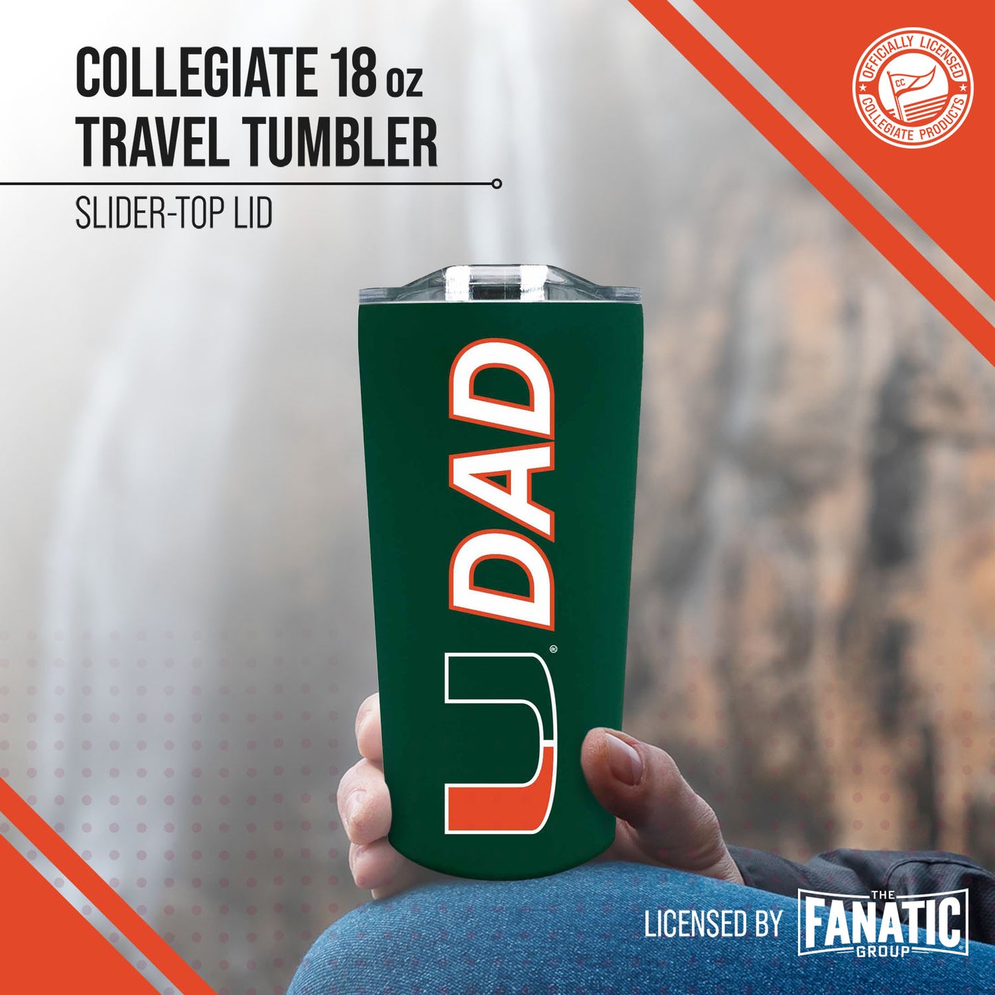 Miami Hurricanes NCAA Stainless Steel Travel Tumbler for Dad - Green