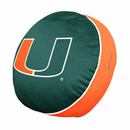 Miami Hurricanes Team Logo 15 Inch Ultra Soft Stretch Plush Pillow - Green