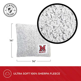 Miami Redhawks Two Tone Sherpa Throw Pillow - Team Color