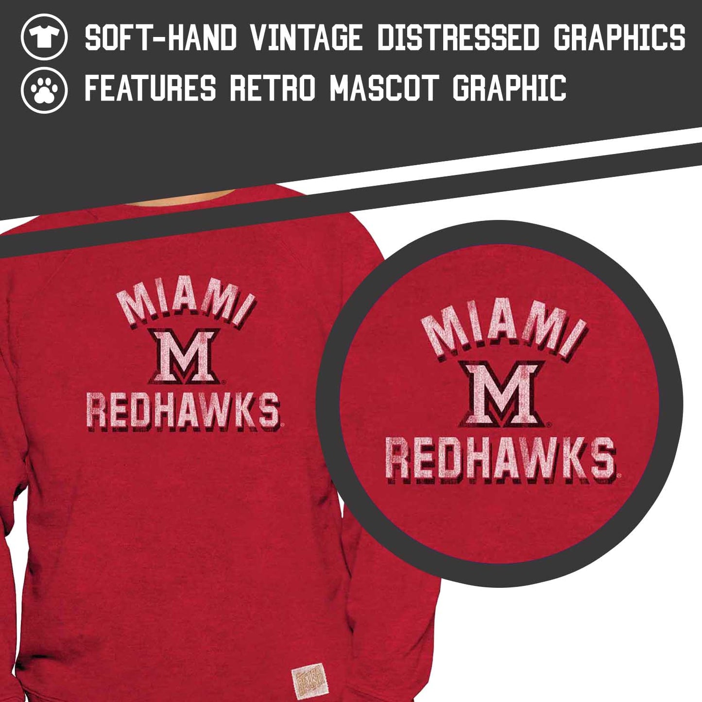 Miami Redhawks Adult University Crewneck - Red