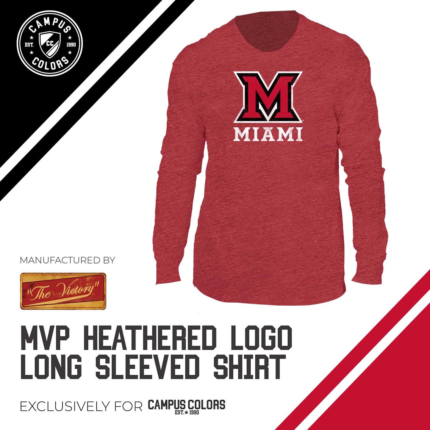 Miami Redhawks NCAA MVP Adult Long-Sleeve Shirt - Red