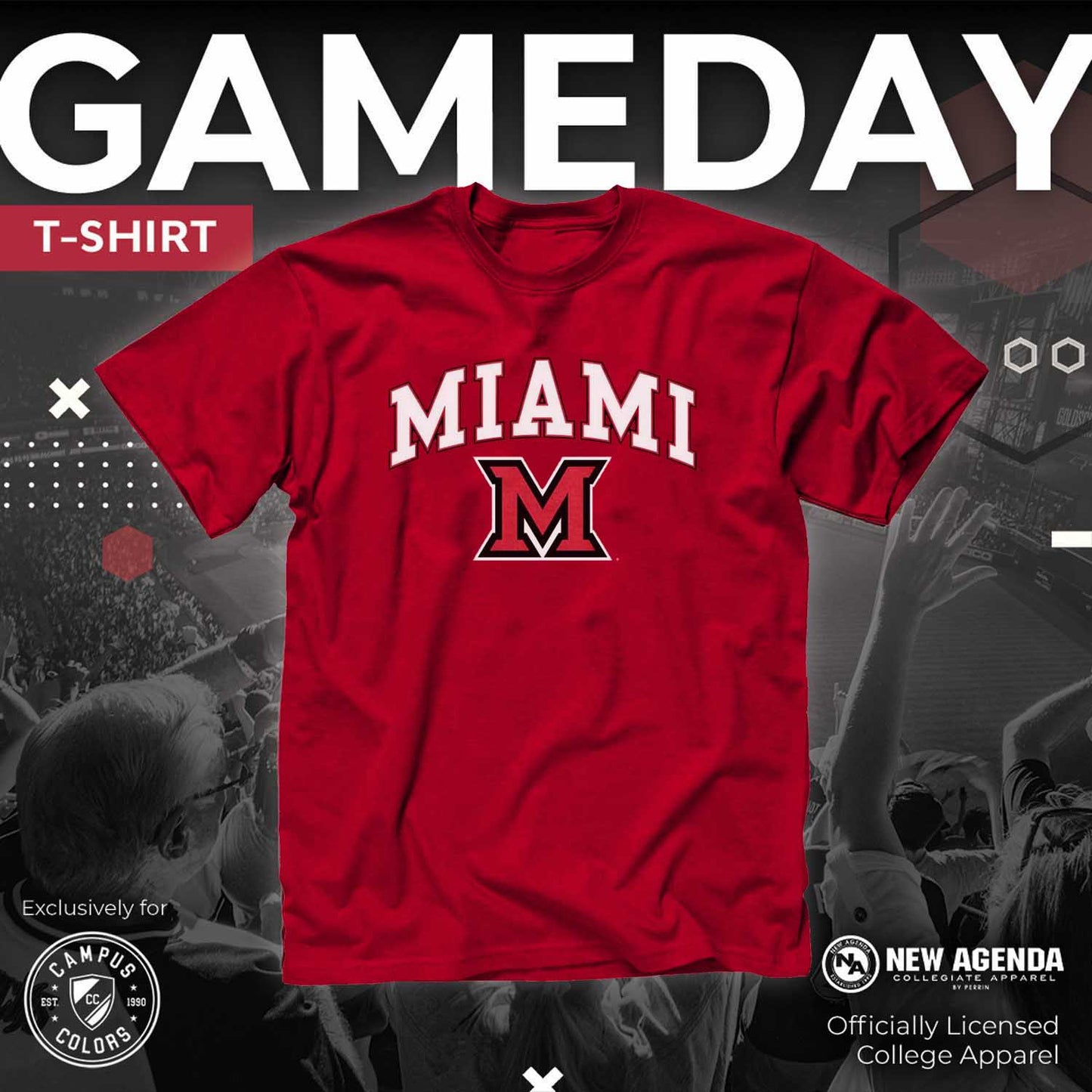 Miami Redhawks NCAA Adult Gameday Cotton T-Shirt - Red