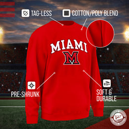 Miami Redhawks Adult Arch & Logo Soft Style Gameday Crewneck Sweatshirt - Red