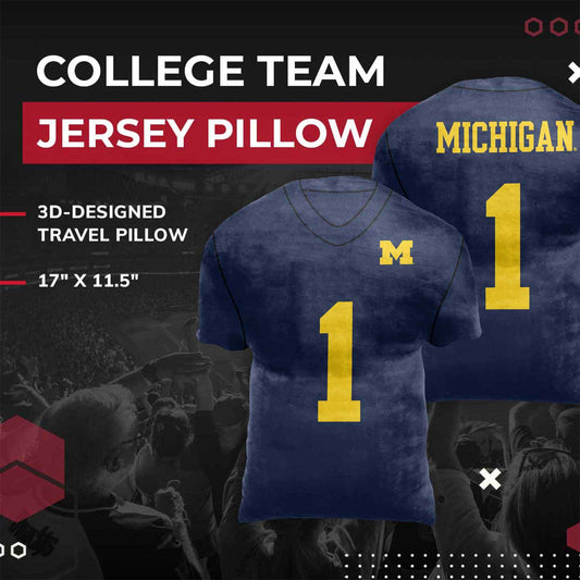 Michigan Wolverines NCAA Jersey Cloud Pillow - Navy