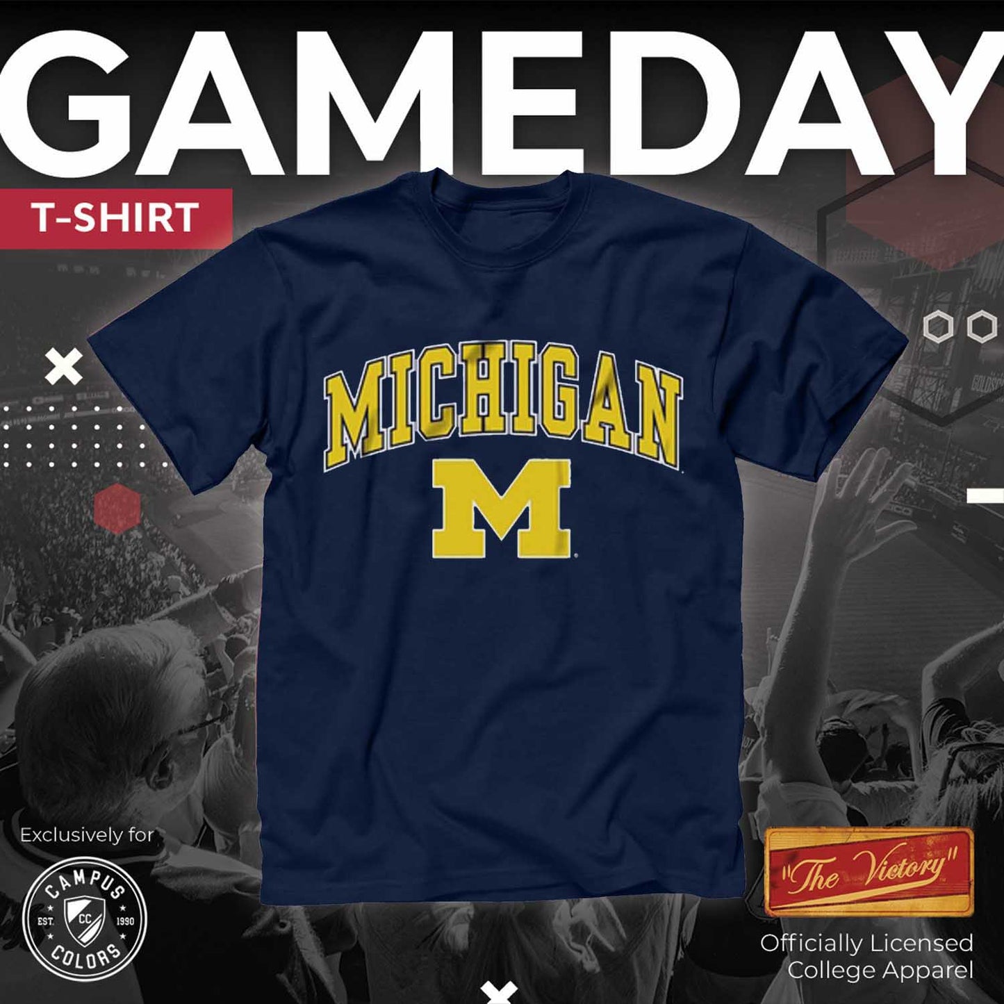 Michigan Wolverines NCAA Adult Gameday Cotton T-Shirt - Navy