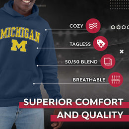 Michigan Wolverines Adult Arch & Logo Soft Style Gameday Hooded Sweatshirt - Navy