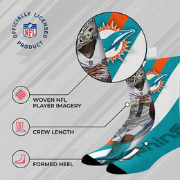 Miami Dolphins NFL Adult Player Stripe Sock - Teal