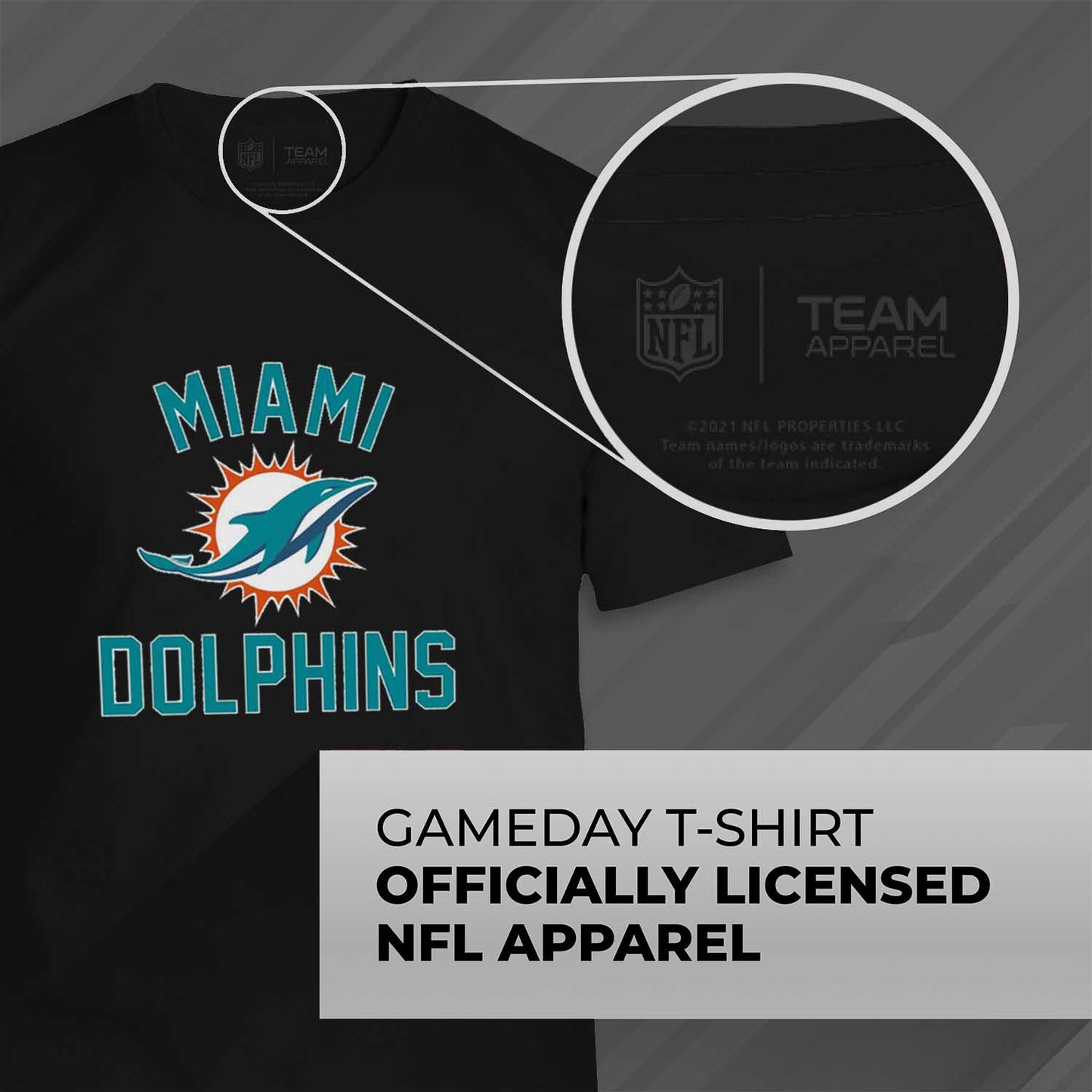 Miami Dolphins NFL Adult Gameday T-Shirt - Black