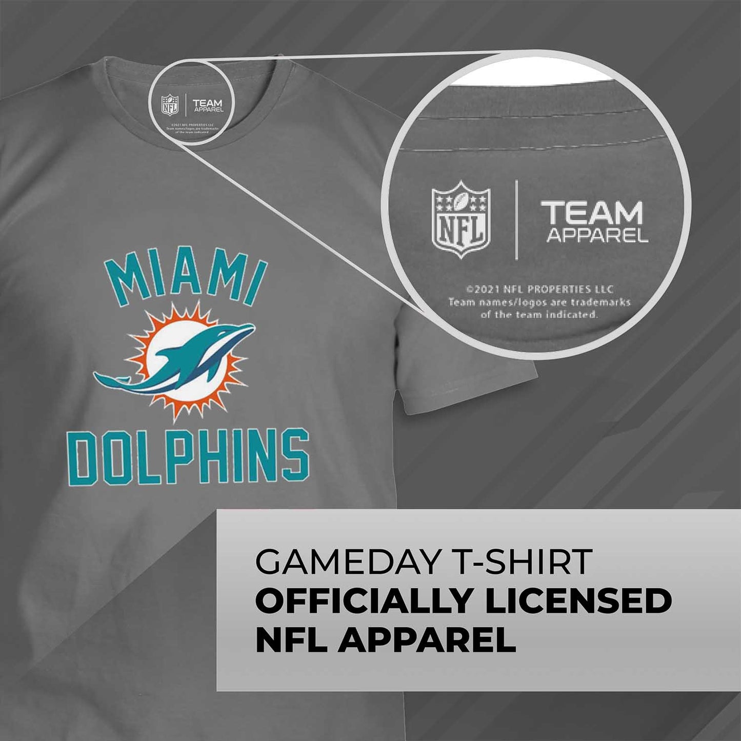 Miami Dolphins NFL Adult Gameday T-Shirt - Gray