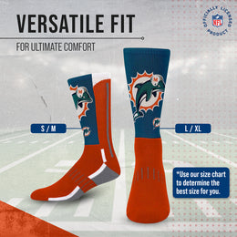 Miami Dolphins NFL V Curve  Socks - Team Color