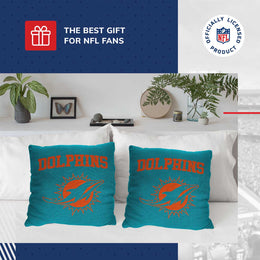 Miami Dolphins NFL Decorative Football Throw Pillow - Aqua