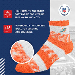 Miami Dolphins Women's NFL Football Cozy Soft Sleep Socks - Orange