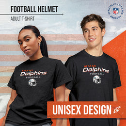 Miami Dolphins NFL Adult Football Helmet Tagless T-Shirt - Charcoal