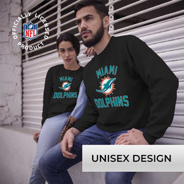Miami Dolphins NFL Adult Gameday Football Crewneck Sweatshirt - Black
