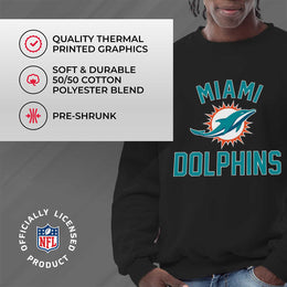 Miami Dolphins NFL Adult Gameday Football Crewneck Sweatshirt - Black