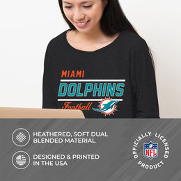 Miami Dolphins NFL Womens Crew Neck Light Weight - Charcoal