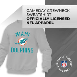 Miami Dolphins NFL Adult Gameday Football Crewneck Sweatshirt - Gray