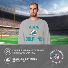 Miami Dolphins NFL Adult Gameday Football Crewneck Sweatshirt - Gray