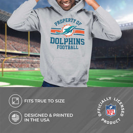Miami Dolphins NFL Adult Property Of Hooded Sweatshirt - Sport Gray