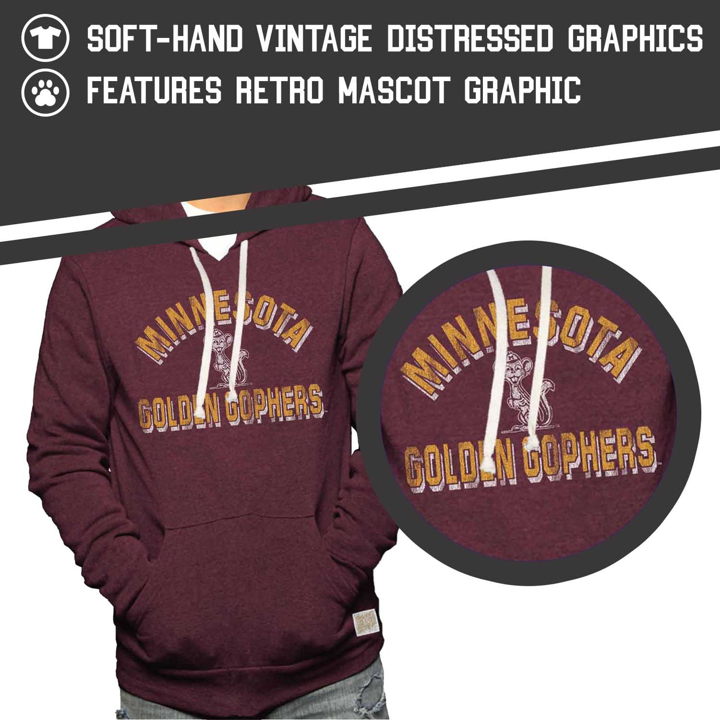 Minnesota Golden Gophers Adult University Hoodie - Maroon