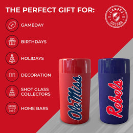Ole Miss Rebels College and University 2-Pack Shot Glasses - Team Color