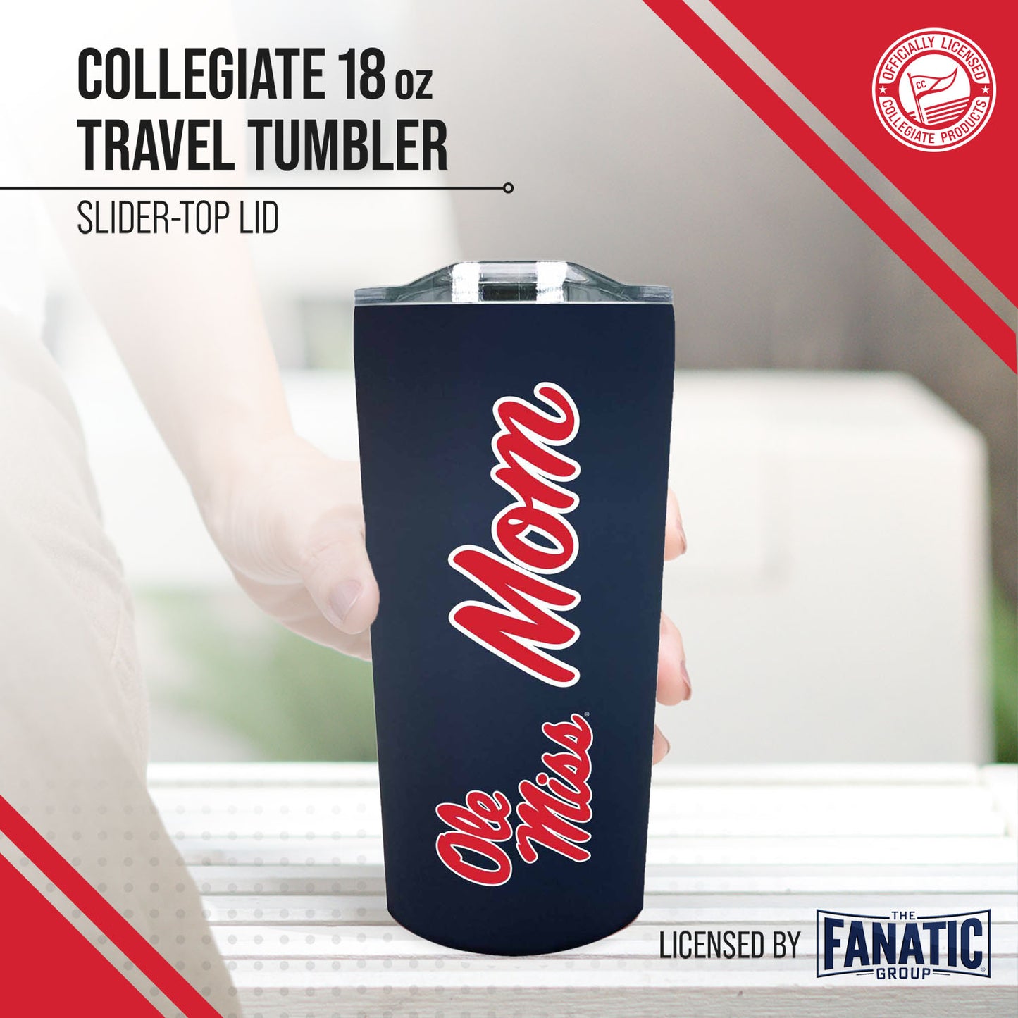 Ole Miss Rebels NCAA Stainless Steel Travel Tumbler for Mom - Navy