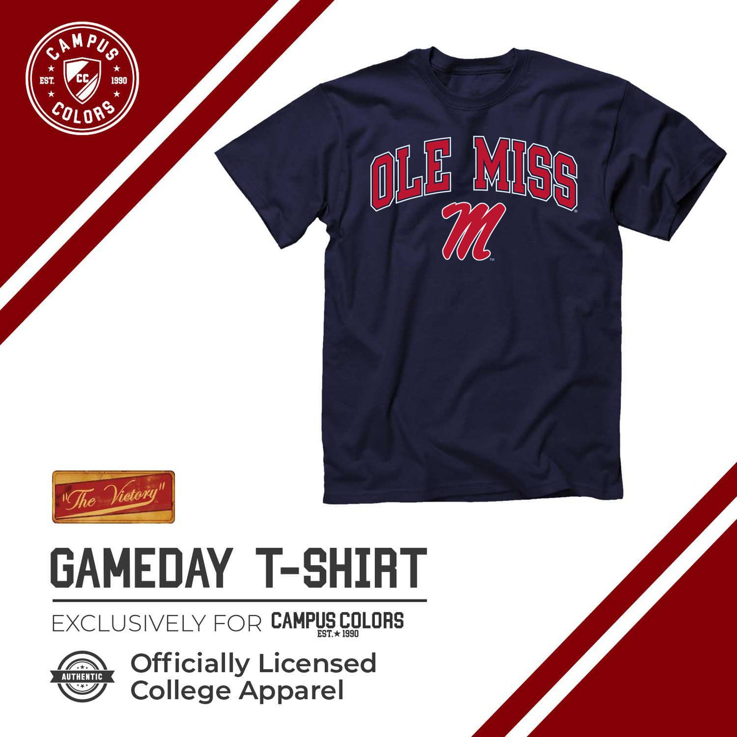 Ole Miss Rebels NCAA Adult Gameday Cotton T-Shirt - Navy