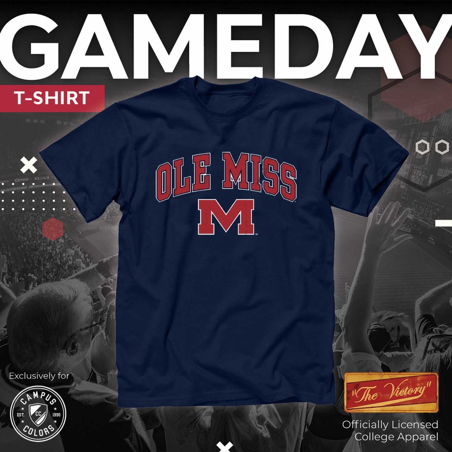 Ole Miss Rebels NCAA Adult Gameday Cotton T-Shirt - Navy