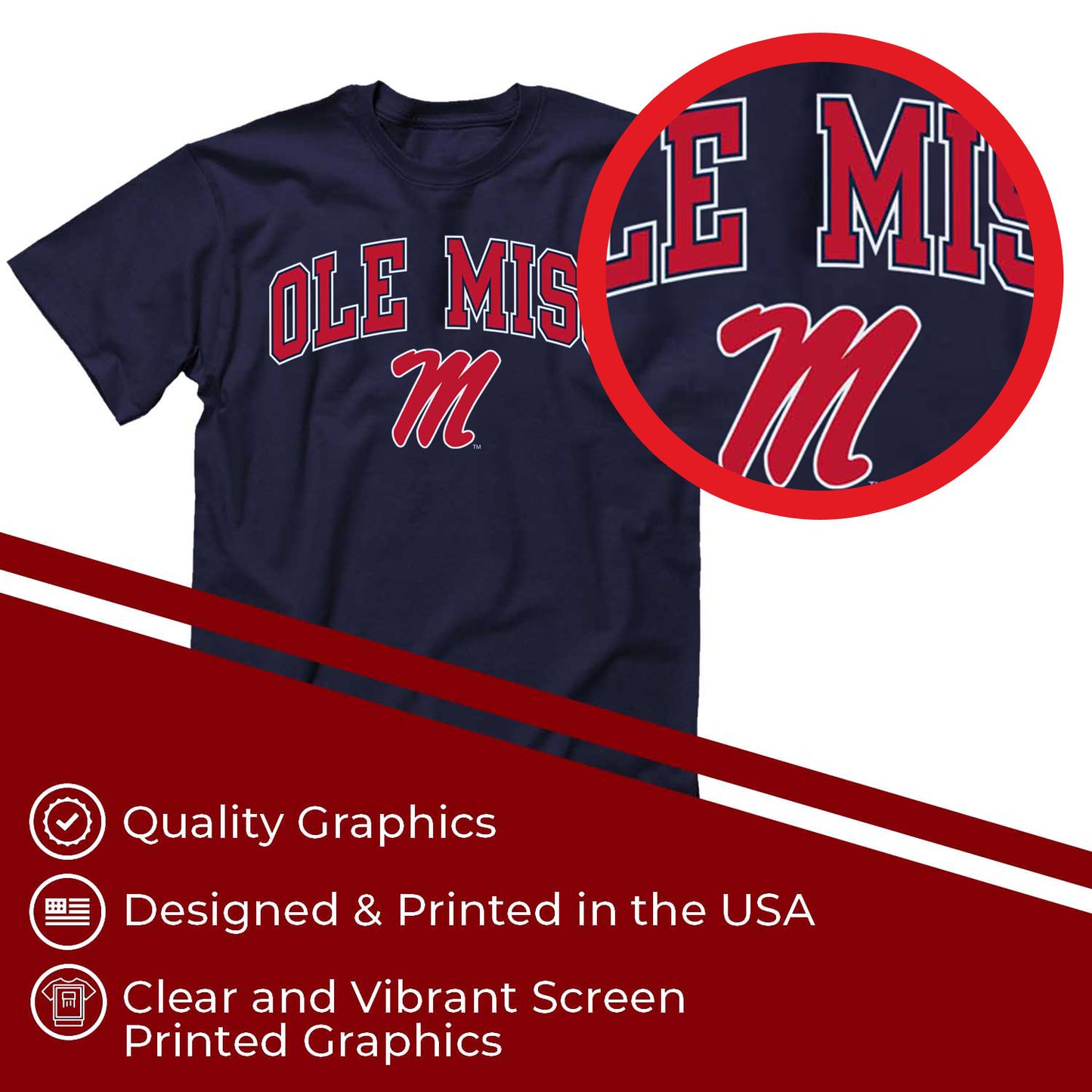 Ole Miss Rebels NCAA Adult Gameday Cotton T-Shirt - Navy