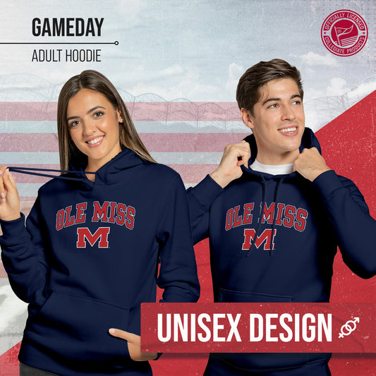 Ole Miss Rebels Adult Arch & Logo Soft Style Gameday Hooded Sweatshirt - Navy