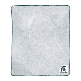 Michigan State Spartans NCAA Silk Sherpa College Throw Blanket - Green