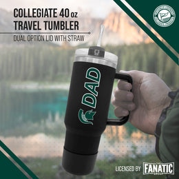 Michigan State Spartans Collegiate 40oz Stainless Steel Travel Tumbler with Handle for Dad - Black