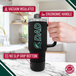 Michigan State Spartans Collegiate 40oz Stainless Steel Travel Tumbler with Handle for Dad - Black