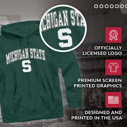Michigan State Spartans Adult Arch & Logo Soft Style Gameday Hooded Sweatshirt - Green