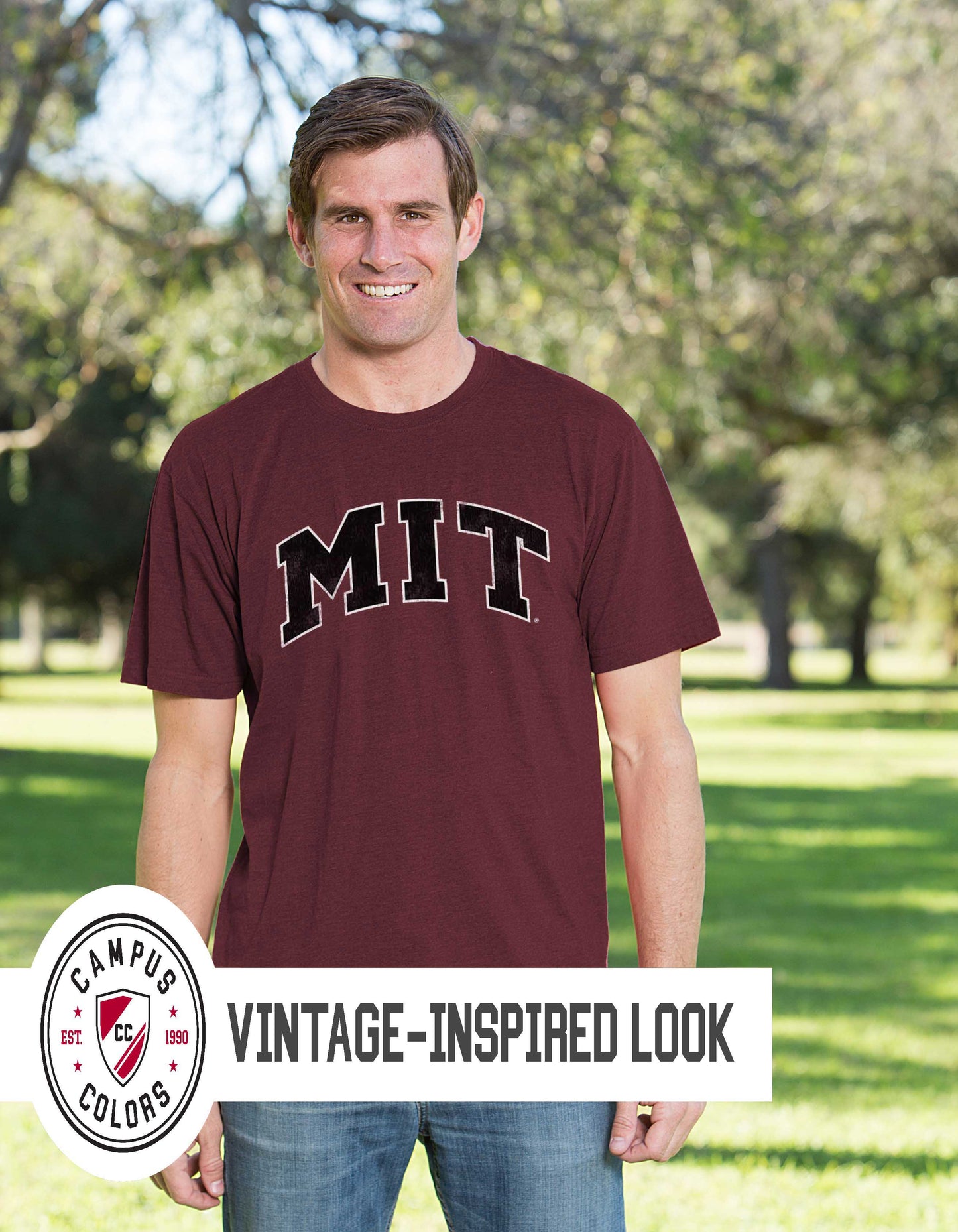 MIT Engineers Adult MVP Heathered Cotton Blend T-Shirt - Maroon
