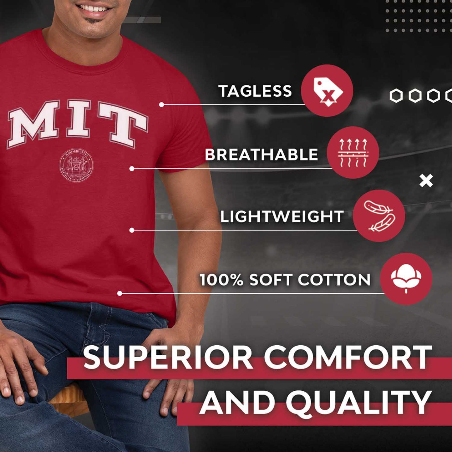 MIT Engineers NCAA Adult Gameday Cotton T-Shirt - Cardinal