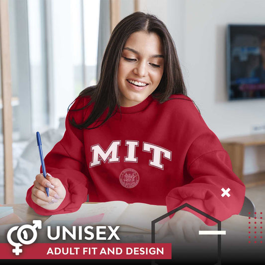MIT Engineers Adult Arch & Logo Soft Style Gameday Crewneck Sweatshirt - Cardinal