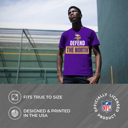 Minnesota Vikings NFL Adult Team Slogan Unisex T-Shirt - Purple