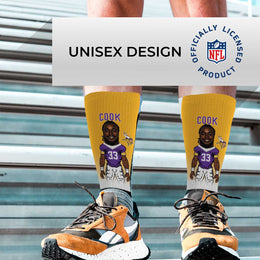 Minnesota Vikings FBF NFL Adult V Curve MVP Player Crew Socks - Gold