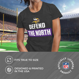Minnesota Vikings NFL Womens Plus Size Team Slogan Short Sleeve T-Shirt - Charcoal