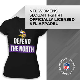 Minnesota Vikings NFL Womens Team Slogan Short Sleeve Tshirt - Black