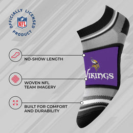 Minnesota Vikings NFL Adult Marquis Addition No Show Socks - Purple