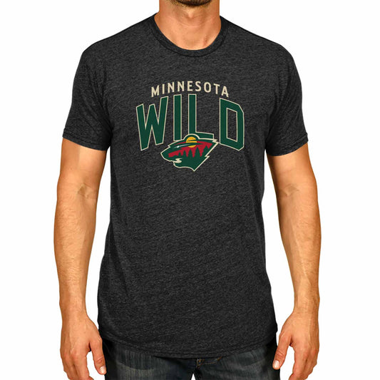 Minnesota Wild NHL Adult Powerplay Heathered Unisex T-Shirt - Black Heather